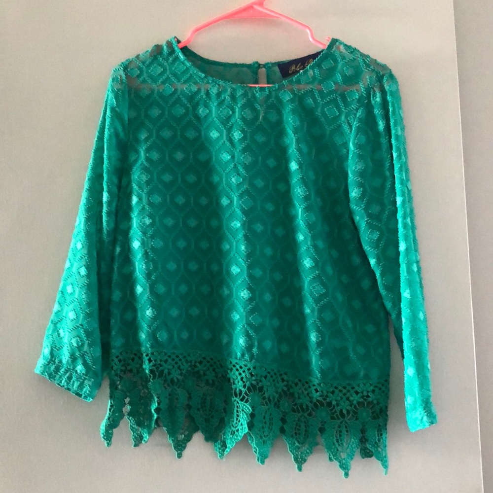 Green causal dress top